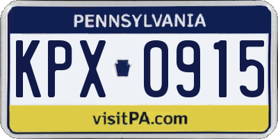 PA license plate KPX0915