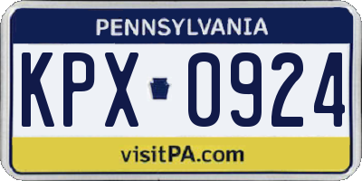 PA license plate KPX0924