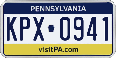PA license plate KPX0941