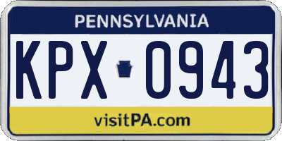 PA license plate KPX0943