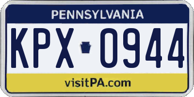 PA license plate KPX0944