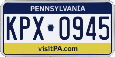 PA license plate KPX0945