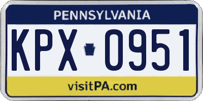 PA license plate KPX0951