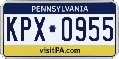 PA license plate KPX0955