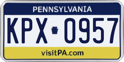 PA license plate KPX0957