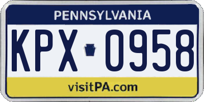 PA license plate KPX0958