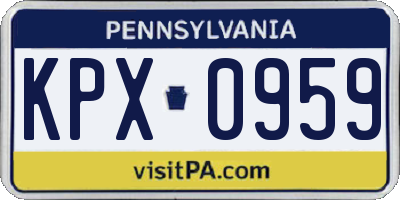 PA license plate KPX0959