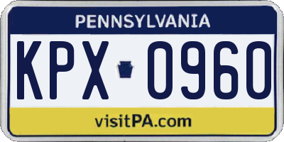 PA license plate KPX0960