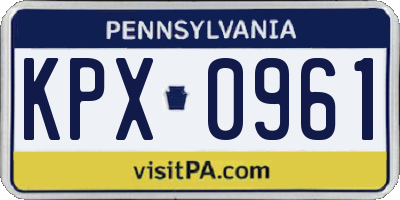 PA license plate KPX0961