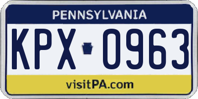PA license plate KPX0963