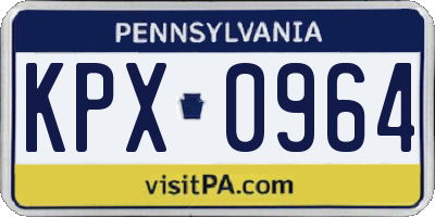 PA license plate KPX0964
