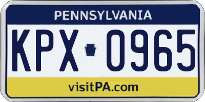 PA license plate KPX0965