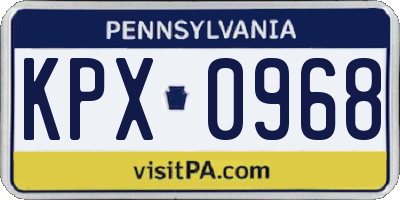 PA license plate KPX0968