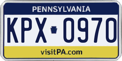 PA license plate KPX0970