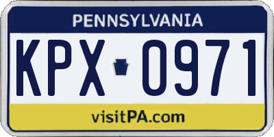 PA license plate KPX0971