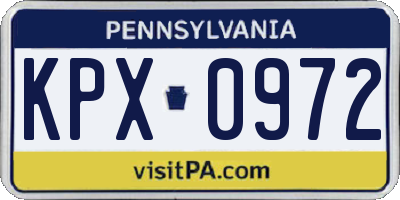 PA license plate KPX0972
