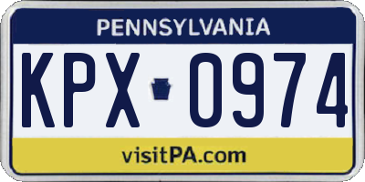 PA license plate KPX0974