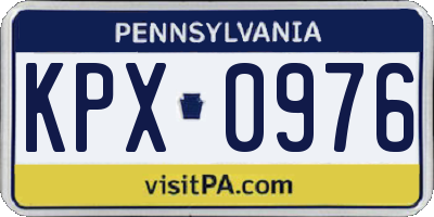 PA license plate KPX0976