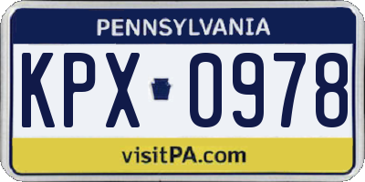 PA license plate KPX0978