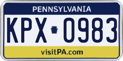 PA license plate KPX0983