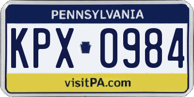 PA license plate KPX0984