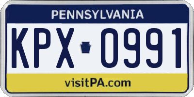PA license plate KPX0991