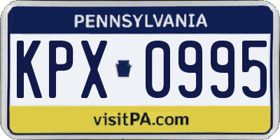 PA license plate KPX0995
