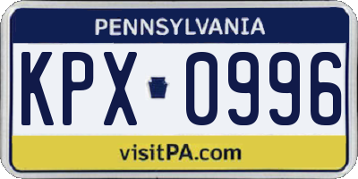 PA license plate KPX0996