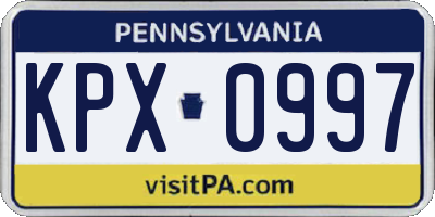 PA license plate KPX0997