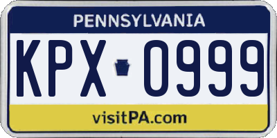 PA license plate KPX0999