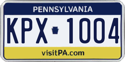 PA license plate KPX1004