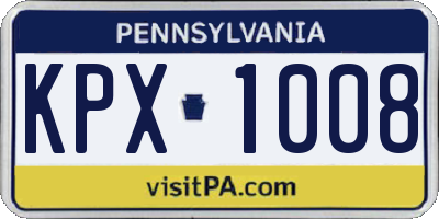 PA license plate KPX1008