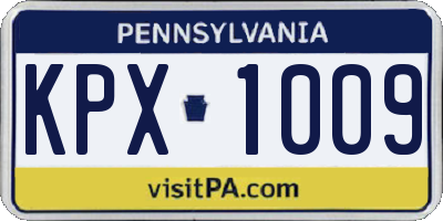 PA license plate KPX1009