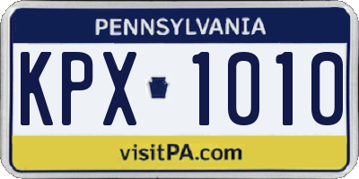 PA license plate KPX1010