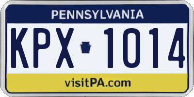 PA license plate KPX1014