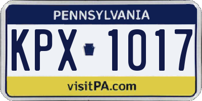 PA license plate KPX1017