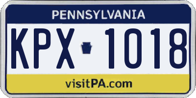 PA license plate KPX1018