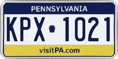 PA license plate KPX1021