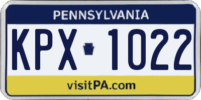PA license plate KPX1022
