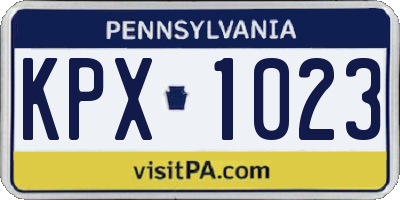 PA license plate KPX1023