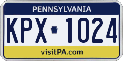 PA license plate KPX1024