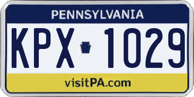 PA license plate KPX1029