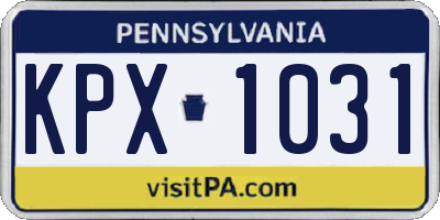 PA license plate KPX1031