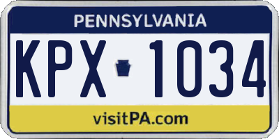 PA license plate KPX1034
