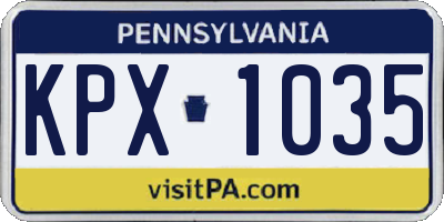 PA license plate KPX1035