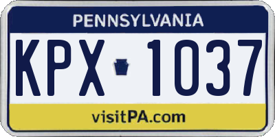 PA license plate KPX1037