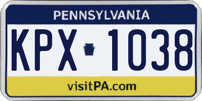 PA license plate KPX1038