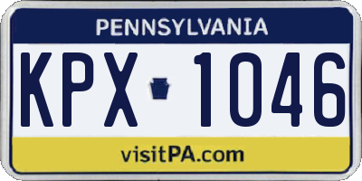 PA license plate KPX1046