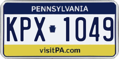 PA license plate KPX1049