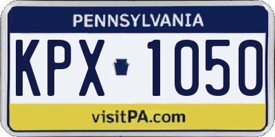 PA license plate KPX1050